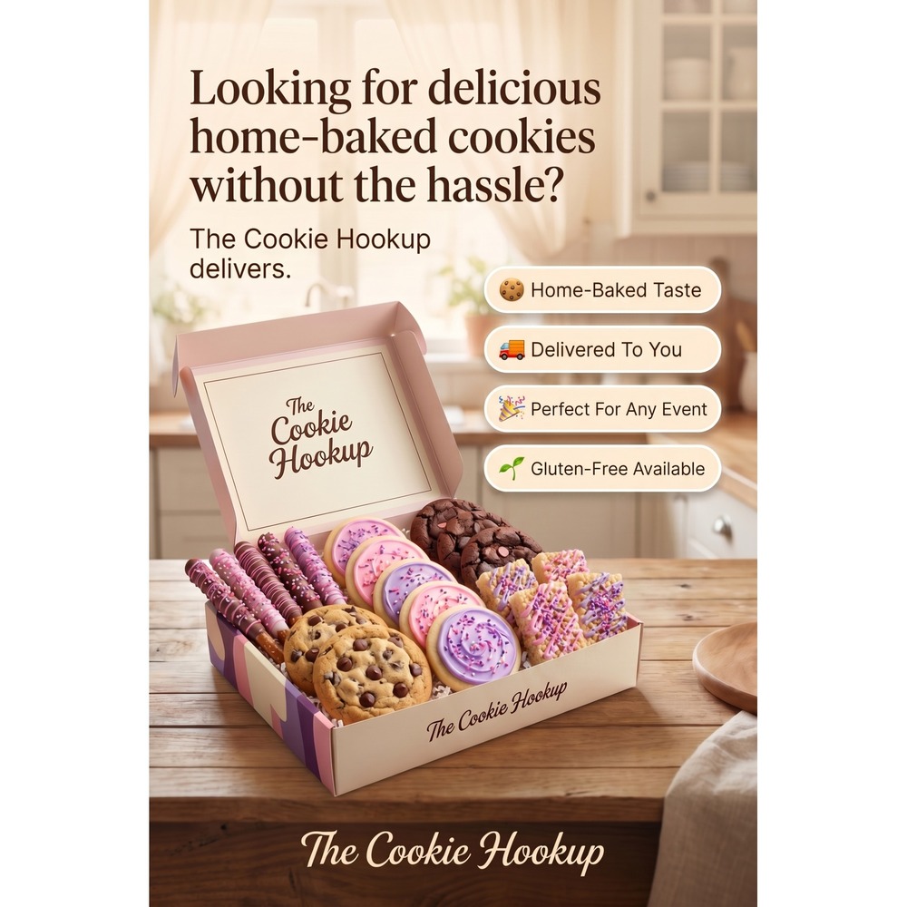Cookie Gift Box Pink Purple Assorted Gourmet Treats Bulk Lot The Cookie Hookup
